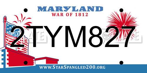 2TYM827 Maryland License Plate