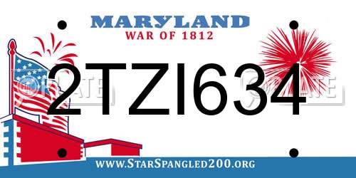 2TZI634 Maryland License Plate