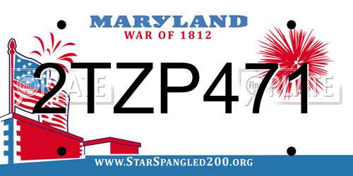 2TZP471 Maryland License Plate