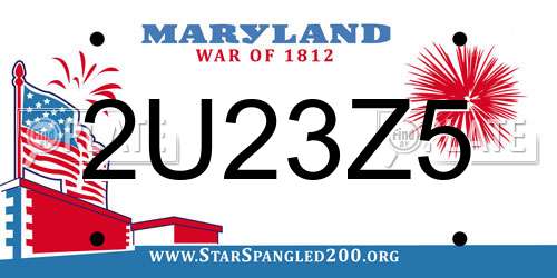 2U23Z5 Maryland License Plate