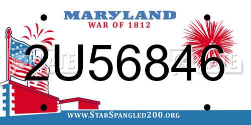 2U56846 Maryland License Plate