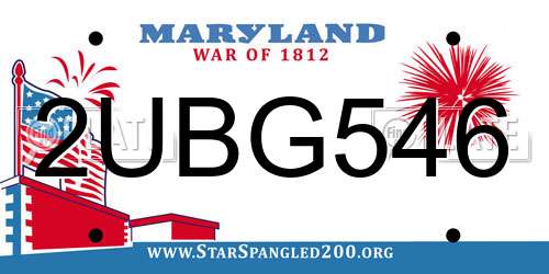 2UBG546 Maryland License Plate