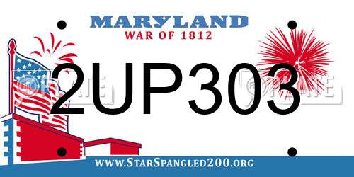 2UP303 Maryland License Plate