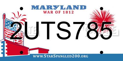 2UTS785 Maryland License Plate