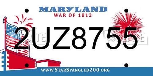 2UZ8755 Maryland License Plate