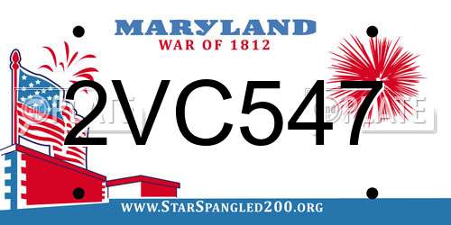 2VC547 Maryland License Plate