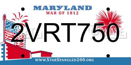 2VRT750 Maryland License Plate
