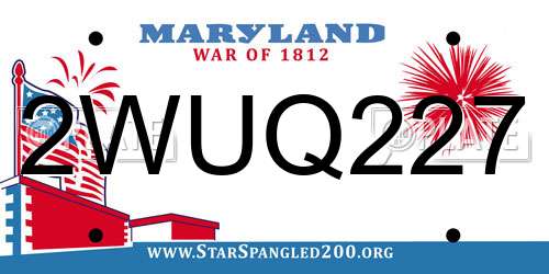 2WUQ227 Maryland License Plate