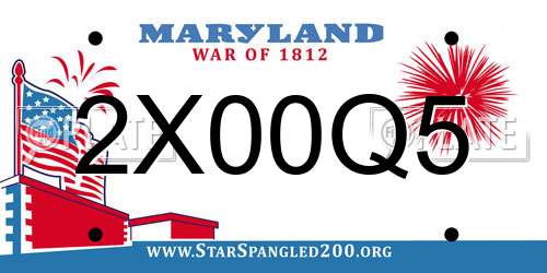 2X00Q5 Maryland License Plate