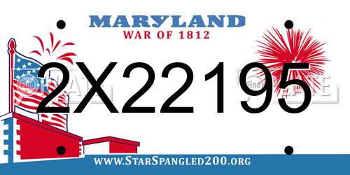 2X22195 Maryland License Plate