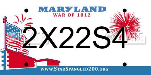 2X22S4 Maryland License Plate