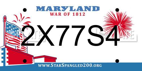 2X77S4 Maryland License Plate