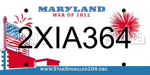 2XIA364 Maryland License Plate