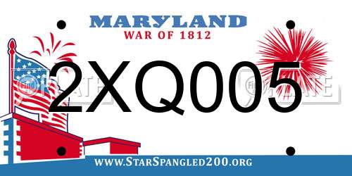 2XQ005 Maryland License Plate