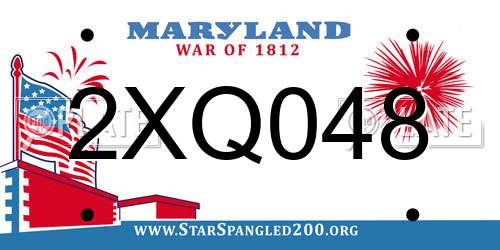 2XQ048 Maryland License Plate