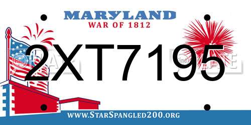 2XT7195 Maryland License Plate
