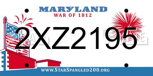 2XZ2195 Maryland License Plate