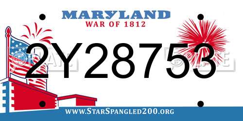 2Y28753 Maryland License Plate
