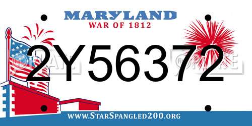2Y56372 Maryland License Plate