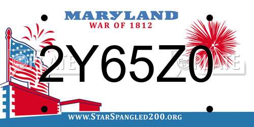 2Y65Z0 Maryland License Plate