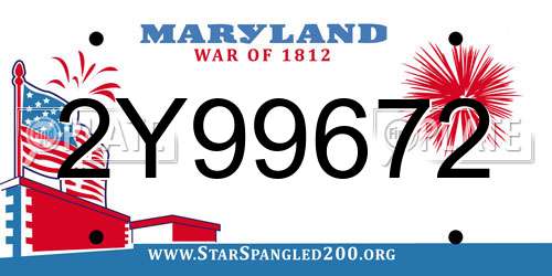 2Y99672 Maryland License Plate
