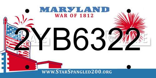 2YB6322 Maryland License Plate