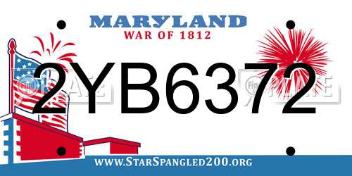 2YB6372 Maryland License Plate
