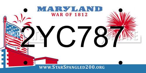 2YC787 Maryland License Plate