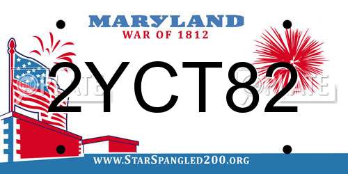 2YCT82 Maryland License Plate