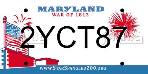 2YCT87 Maryland License Plate