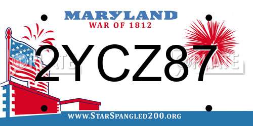2YCZ87 Maryland License Plate