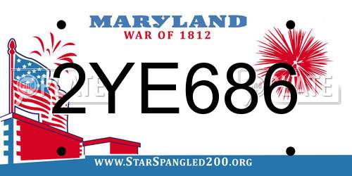 2YE686 Maryland License Plate
