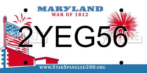 2YEG56 Maryland License Plate