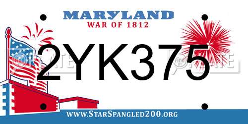 2YK375 Maryland License Plate