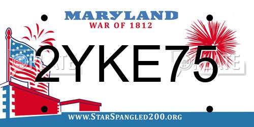 2YKE75 Maryland License Plate