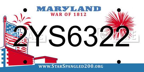 2YS6322 Maryland License Plate