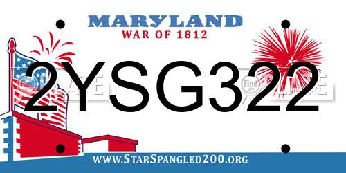 2YSG322 Maryland License Plate