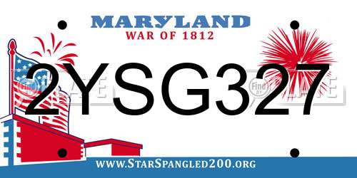2YSG327 Maryland License Plate