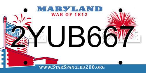 2YUB667 Maryland License Plate