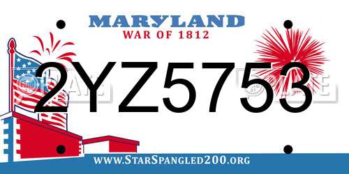 2YZ5753 Maryland License Plate