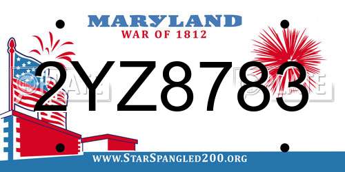 2YZ8783 Maryland License Plate