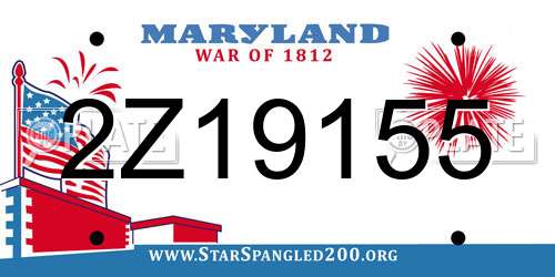 2Z19155 Maryland License Plate