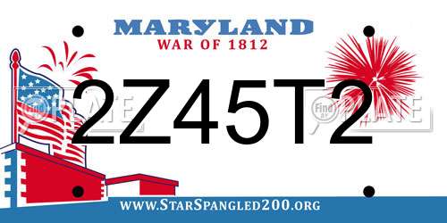 2Z45T2 Maryland License Plate