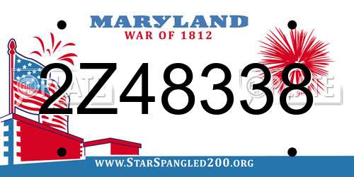 2Z48338 Maryland License Plate