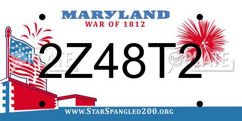 2Z48T2 Maryland License Plate