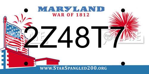 2Z48T7 Maryland License Plate