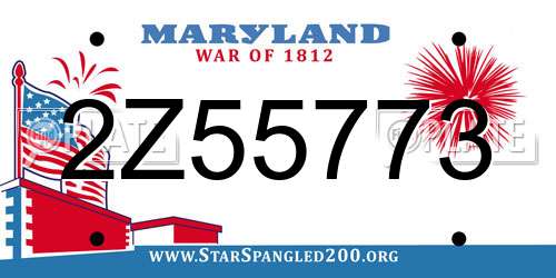 2Z55773 Maryland License Plate
