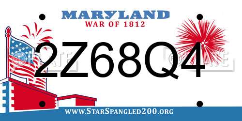 2Z68Q4 Maryland License Plate
