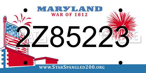 2Z85223 Maryland License Plate