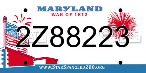 2Z88223 Maryland License Plate